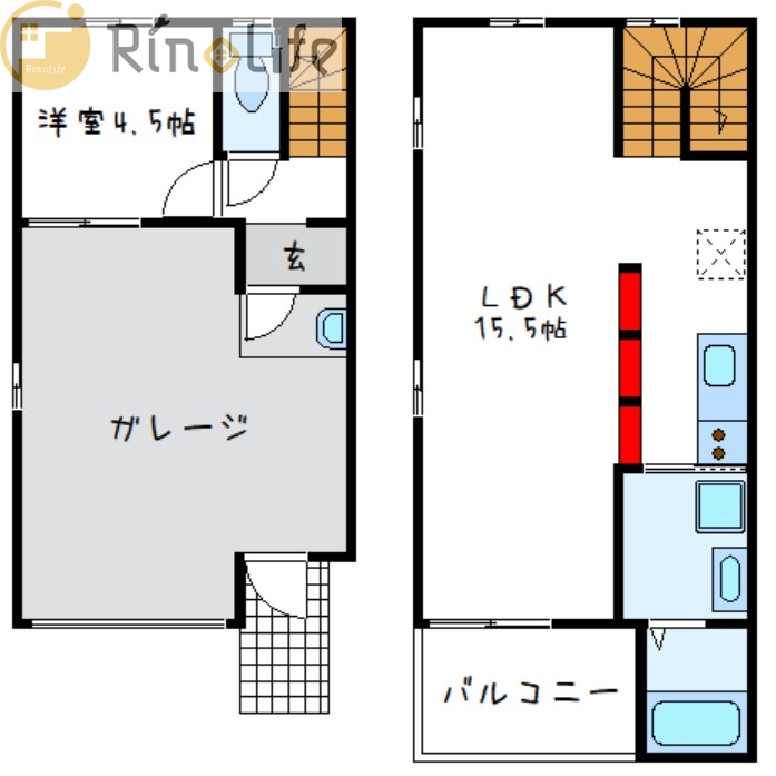 大阪府八尾市南本町６（一戸建）の賃貸物件の間取り