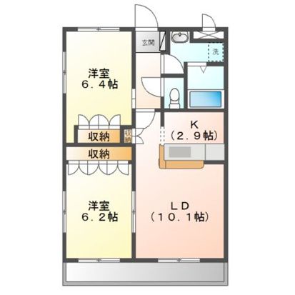 郡山市日和田町のマンションの間取り