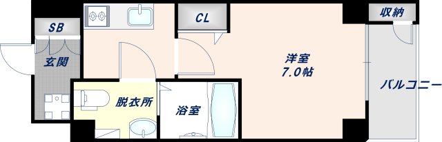 大阪市東成区深江南のマンションの間取り