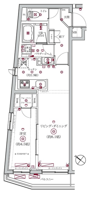 大田区大森東のマンションの間取り