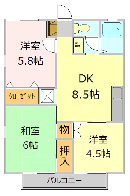 【御殿場市新橋のアパートの間取り】