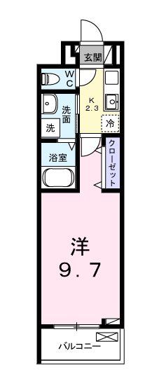 青梅市河辺町のアパートの間取り