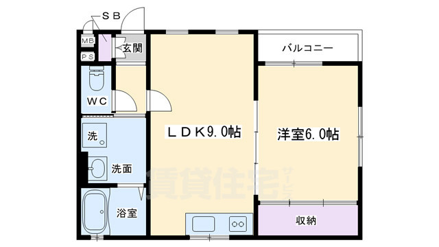 【京都市上京区大猪熊町のアパートの間取り】