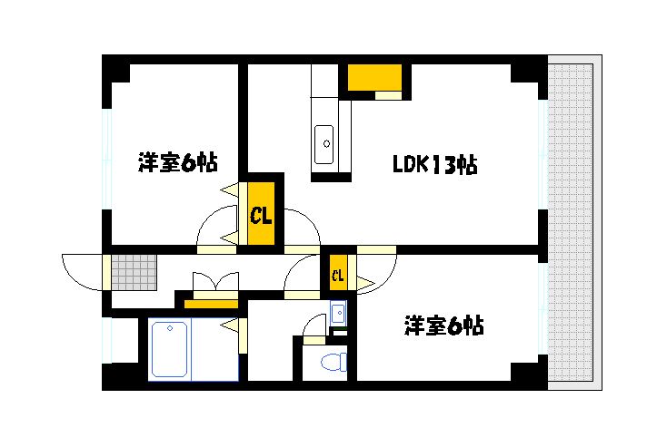 広島市南区宇品神田のマンションの間取り