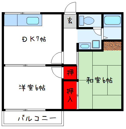 堺市南区高尾のアパートの間取り