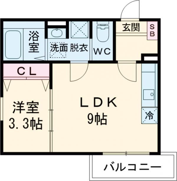 柏原市田辺のアパートの間取り