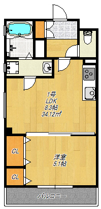 クリエオーレ津の辺町2の間取り