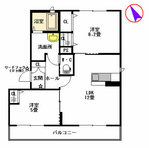 【ベレオ大野城Aの間取り】