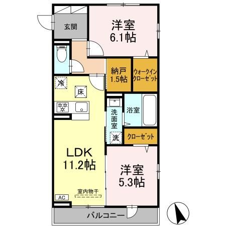 足立区扇のアパートの間取り