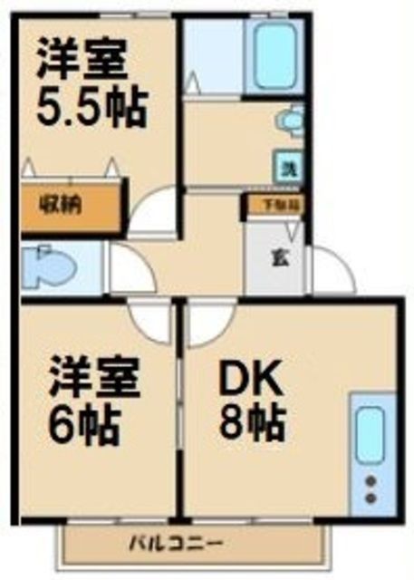 世田谷区喜多見のアパートの間取り