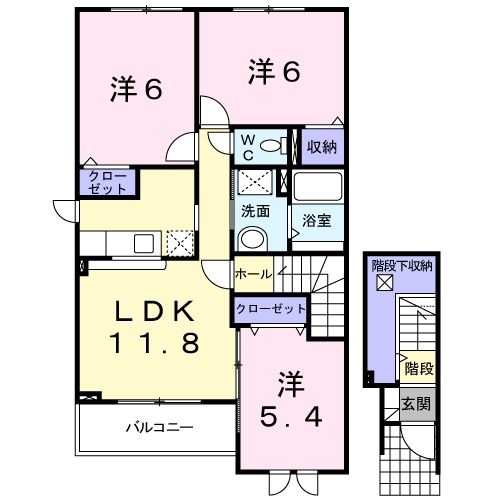 旭川市永山北一条のアパートの間取り