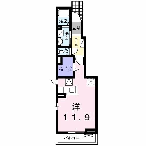 綾部市大島町のアパートの間取り