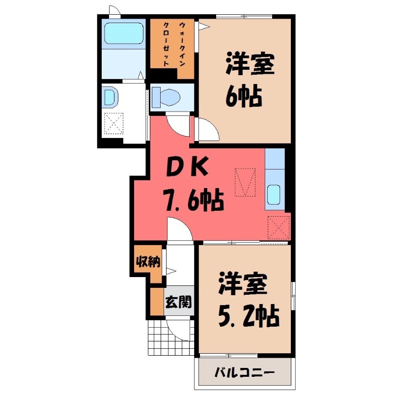 太田市大原町のアパートの間取り