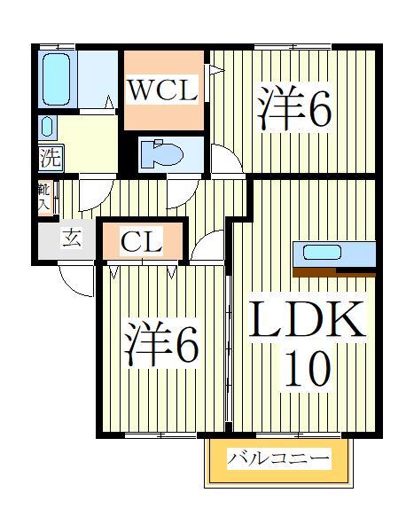 柏市高柳のアパートの間取り