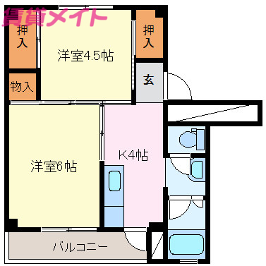 鳥羽市大明東町のマンションの間取り