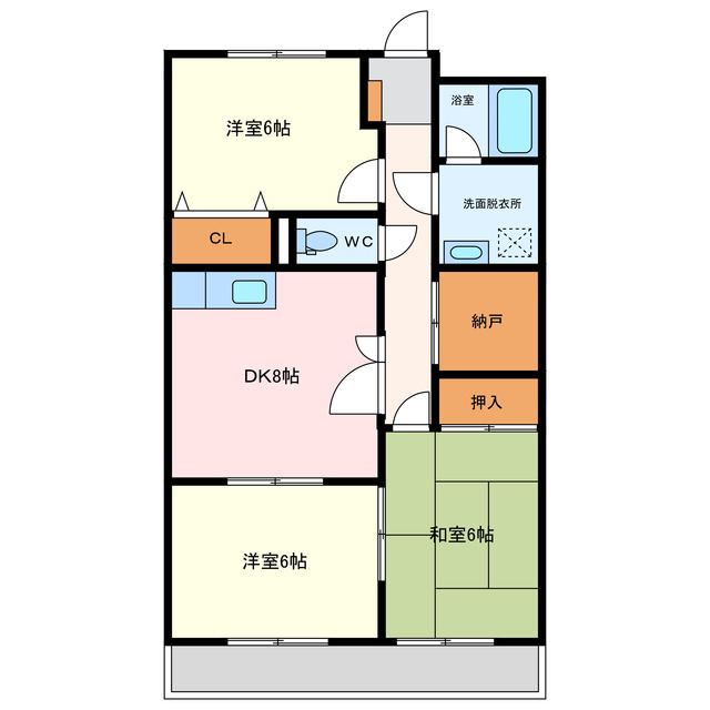 半田市清城町のマンションの間取り
