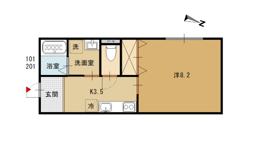 (仮称)浜七条通り新築アパートの間取り