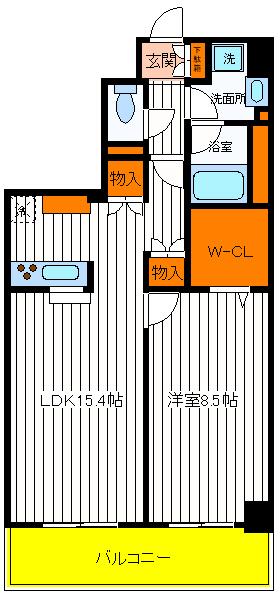 【昭島市中神町のマンションの間取り】