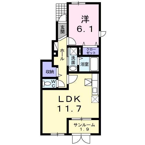 上越市大和のアパートの間取り