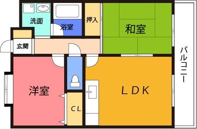 高槻市竹の内町のマンションの間取り