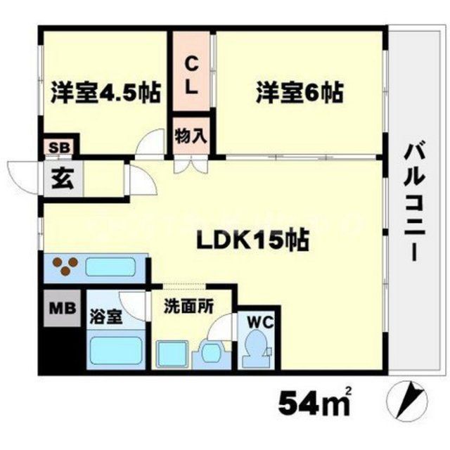 吹田市千里山西のマンションの間取り