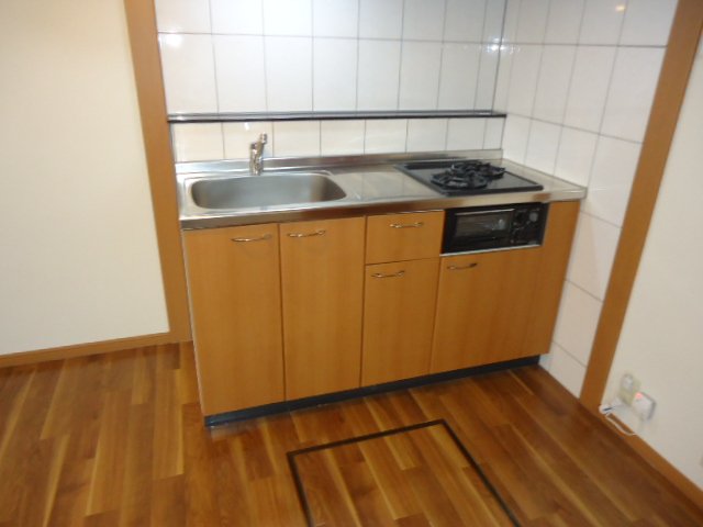 キッチン　キッチンガスコンロ付