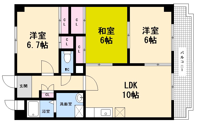 広島市西区小河内町のマンションの間取り