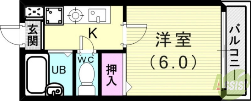 神戸市垂水区仲田のアパートの間取り