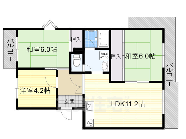 吹田市清水のマンションの間取り