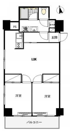 マンション芝公園　りのべの間取り