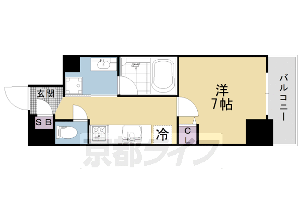 京都市上京区西五辻東町のマンションの間取り