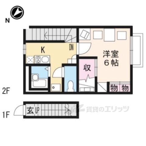 野洲市栄のアパートの間取り