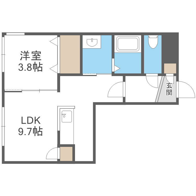 札幌市中央区南二条西のマンションの間取り