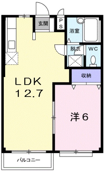 倉敷市中庄のアパートの間取り