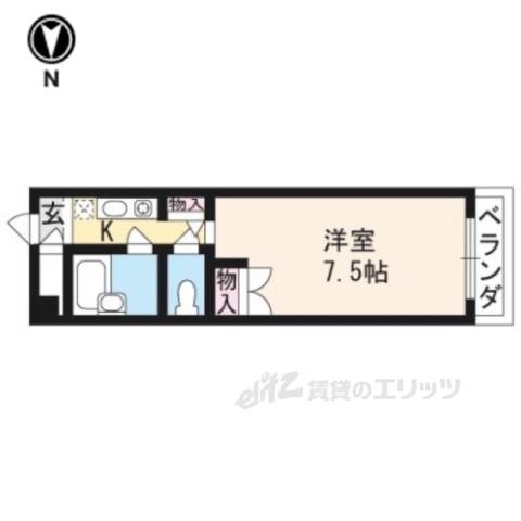 京都市伏見区深草西浦町８丁目のマンションの間取り