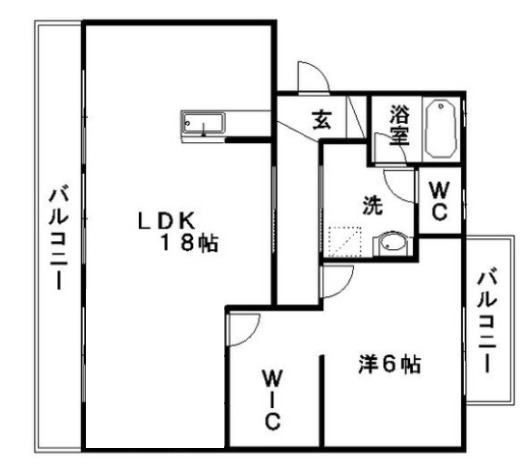 浜松市中央区根洗町のマンションの間取り