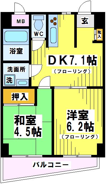 ソレアード東府中の間取り