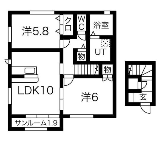 山形市東青田のアパートの間取り