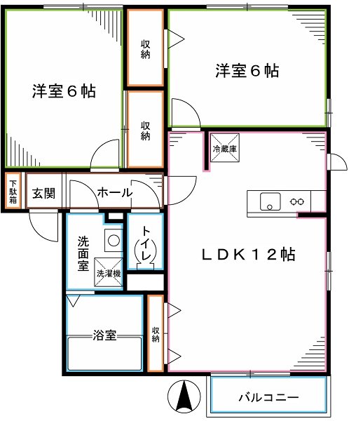 小金井市前原町のアパートの間取り