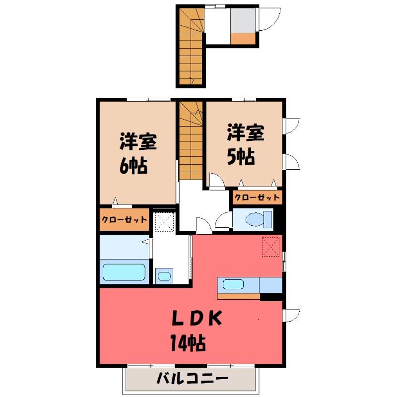 太田市龍舞町のアパートの間取り