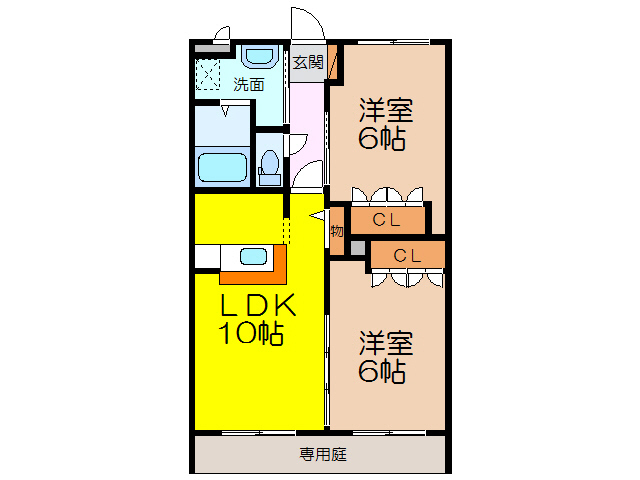 諫早市長田町のアパートの間取り