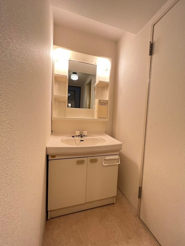 洗面設備　スペースが確保できる洗面所です