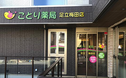 ドラックストア　ことり薬局足立梅田店（ドラッグストア）まで424m