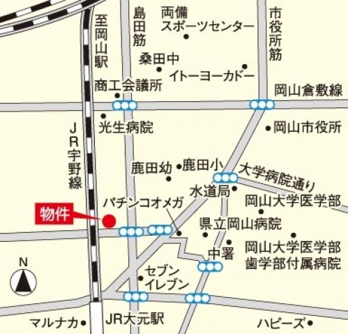 コンビニ　セブンイレブン岡山大元駅北店（コンビニ）まで31m