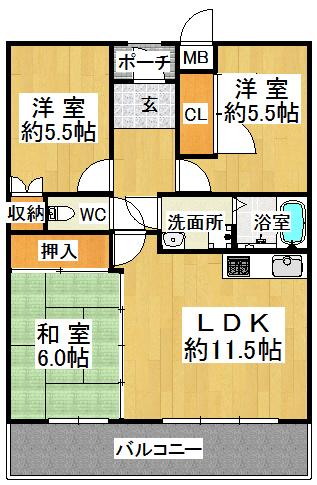 ガーデンハイツ桃山台 弐番館の間取り写真