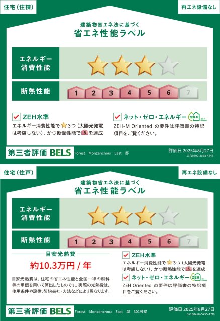 省エネ性能ラベル　ＢＥＬＳマーク　住棟・３０１