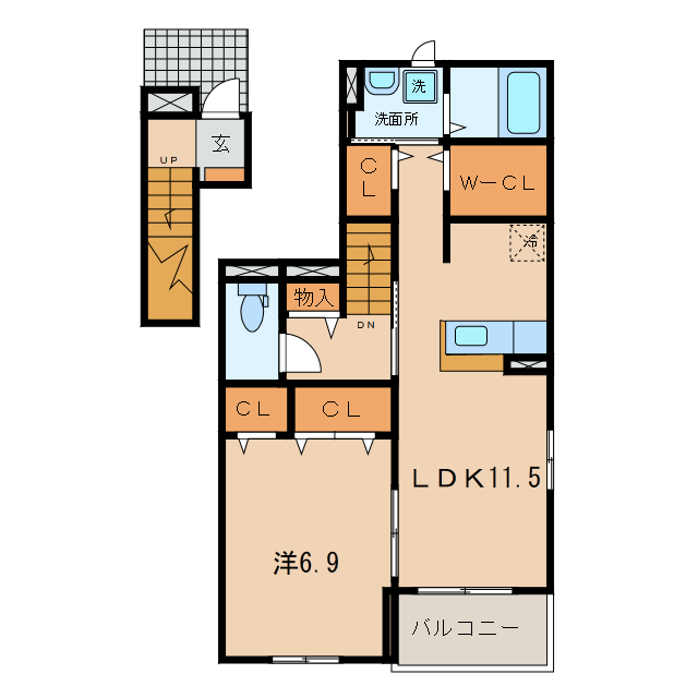 西尾市 3階建 築10年の間取り写真