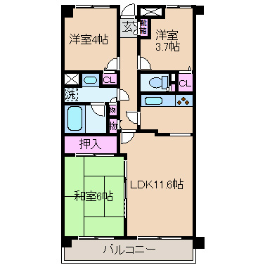 コンフォール元住吉の間取り写真