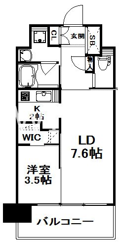 地下鉄箱崎線 千代県庁口駅 徒歩5分 14階建 築10年の間取り写真