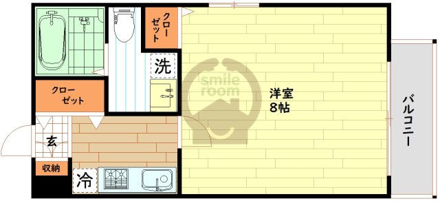 地下鉄千日前線 桜川駅 徒歩4分 9階建 築19年の間取り写真
